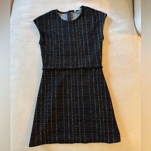 Zara Black and Silver Tweed Mini Dress
